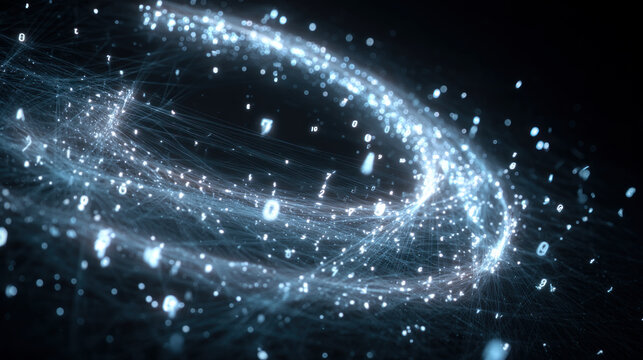 Abstract 3d sphere with interconnected lines and nodes, symbolizing a big data futuristic digital network .Digital Artificial Intelligence background with particles. 3D wireframe geometric sphere