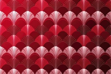Abstract red fan pattern