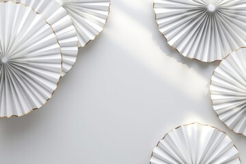 Abstract white paper fan background