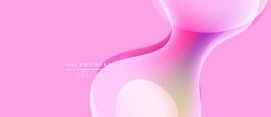 Abstract pink background. Flowing shapes create dynamic visual effect. Gradient colors add depth, modern aesthetic. Smooth curves dominate composition.