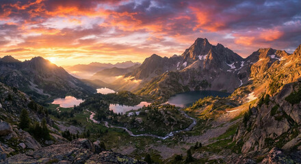 sunset in the mountains