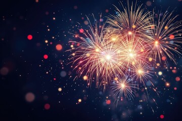 Fireworks display with bokeh effect