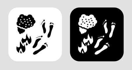 Fire Trail Icon In Black and White Glyph Style