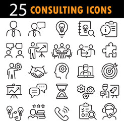Fototapeta premium Professional Consulting Services Line Icons Collection