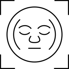 Face Recognition Outline Biometric Scan Icon