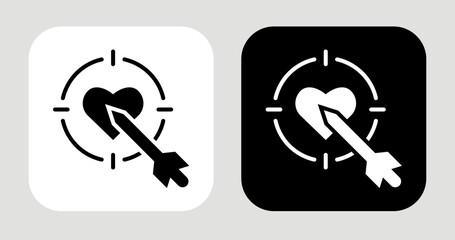 Meaningful Aim Icon In Black and White Glyph Style