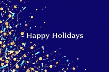 Festive holiday greeting with abstract confetti
