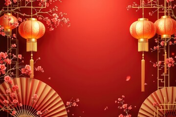 Festive lanterns and floral decoration