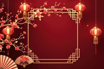 Festive lunar new year mockup