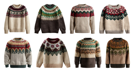 PNG Cozy Nordic knitwear collection, element set on transparent background