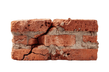 Obraz premium Broken brick shows damage, texture, and aging detail