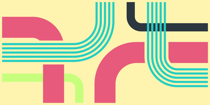 Modern abstract background featuring a network of colorful intersecting and parallel lines creating a sense of flow and connection