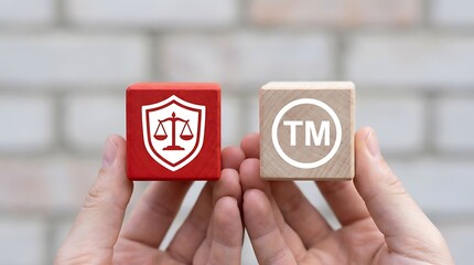Concept of Trademark Copyright Identity Branding Product. TM Trademark registration. Protect your brand and intellectual property with legal expertise ,trademark, registration, concept