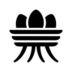 Abstract black silhouette of a stylized lotus flower symbol