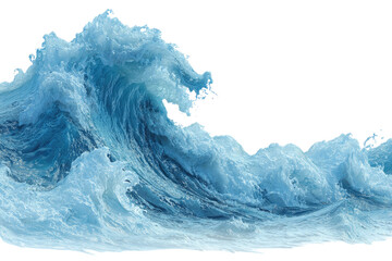 A dynamic close-up shot captures a cresting wave with frothy foam and swirling water