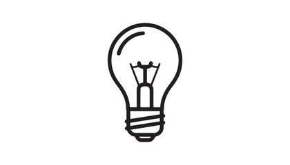 Obraz premium Light Bulb Icon — Idea, Innovation, Lamp Concept in Modern Flat Vector Design