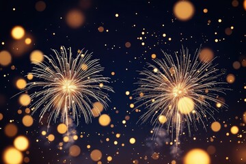 Fireworks display at night