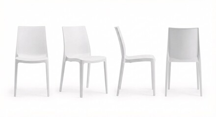 Modern white chairs showcase style and practicality for dining spaces and contemporary interior design projects