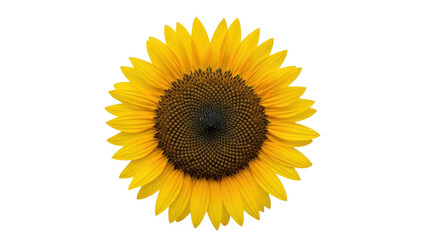 Fototapeta premium Bright Sunflower Bloom Isolated on White Background for Design Use