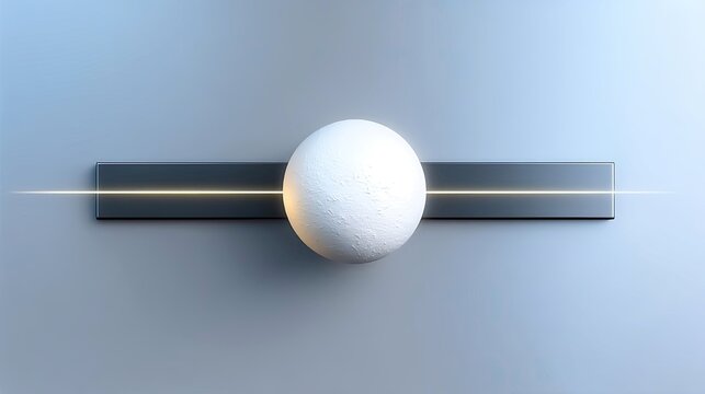 A white sphere rests on a dark gray slider, with a line of light extending across the image, minimalist design. - Powered by Adobe