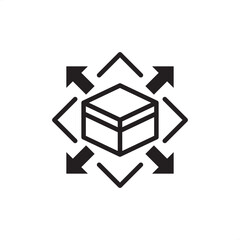 Scope creep icon symbolizing uncontrolled expansion, requirement growth, and project drift, representing risk management, scope control, change requests, project planning, and boundary setting.