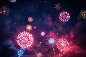 Fireworks display in the night sky