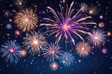 Fireworks display in the night sky