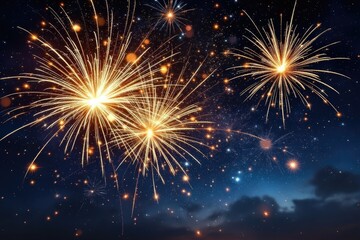 Fireworks display in the night sky