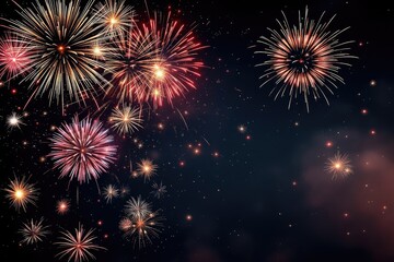 Fireworks display in the night sky