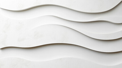 Obraz premium White layered abstract wave background with soft shadow and calm texture