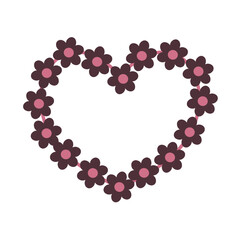 Korean Aesthetic Floral Heart-Shaped Pink Kawaii Design