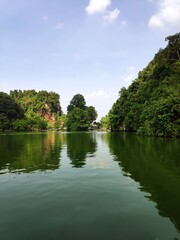 Green Lake Surrounded by Tropical Forest