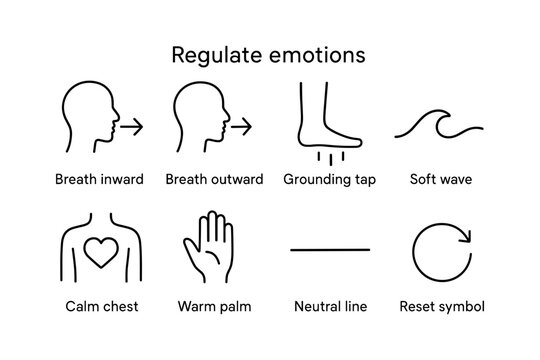 Simple techniques for emotional regulation: visual guide to breathing and grounding
