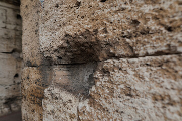 Details from the walls of the Colosseum in Rome.