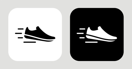 Forward Motion Icon In Black and White Glyph Style