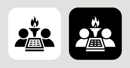 Flame Strategy Icon In Black and White Glyph Style