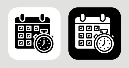 Daily Consistency Icon In Black and White Glyph Style