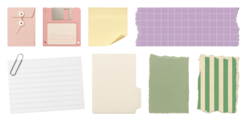 PNG Vintage stationery design element set, transparent background