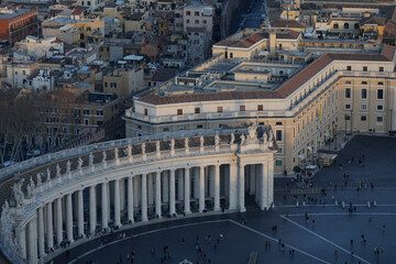 St. Peter's Square as seen from the dome of the Basilica at sunset.
