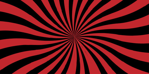 Retro red and black abstract explosion vintage ray sunrise star sunbeam texture background. vector illustration circle light banner cartoon add design.	