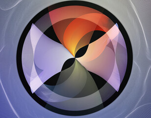 Abstract Colorful Circle Design with Geometric Shapes and Swirls Modern Artistic Background for Web and Print.