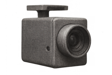 Dash camera capturing road footage, providing security and surveillance for vehicles, with a transparent background