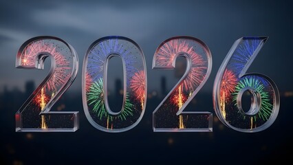 2026 New Year's Eve celebration with fireworks display.