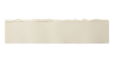 Beige torn paper strip isolated PNG, rough edge paper piece on transparent background for collage and design use, neutral color