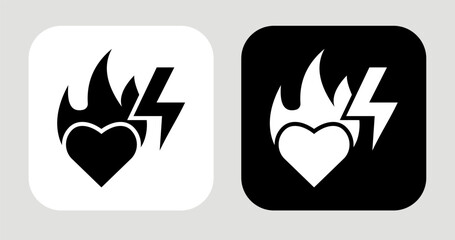 Inner Power Icon In Black and White Glyph Style