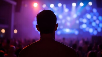 Generative AI portrays a figure immersed in a radiant light show, forecasting an era of