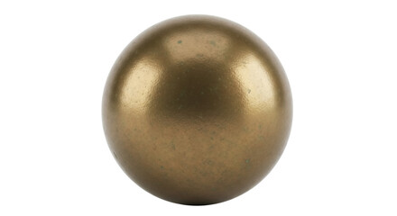 Golden sphere isolated PNG on transparent background, metallic ball with smooth surface for decoration and design projects