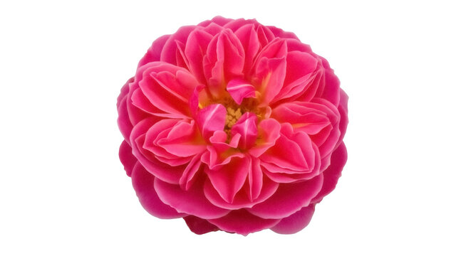 Vibrant pink rose blossom isolated PNG, romantic flower with detailed petals on transparent background for wedding and Valentine s Day designs