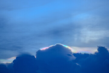 The cloud has rainbow colors.