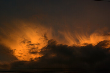 Golden-colored clouds during the evening.